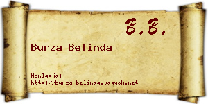 Burza Belinda névjegykártya